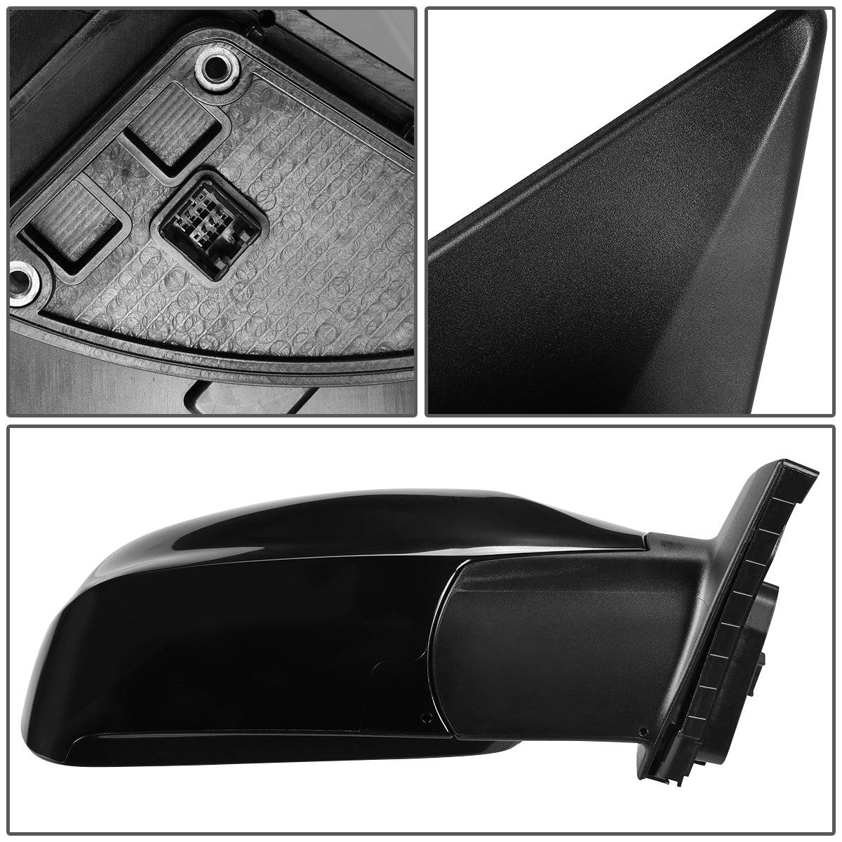 RETROVISOR MIRROR - OEM - 10-15 HYUNDAI TUCSON - POWERED - HEATED - TEXTURED - BLACK - RIGHT