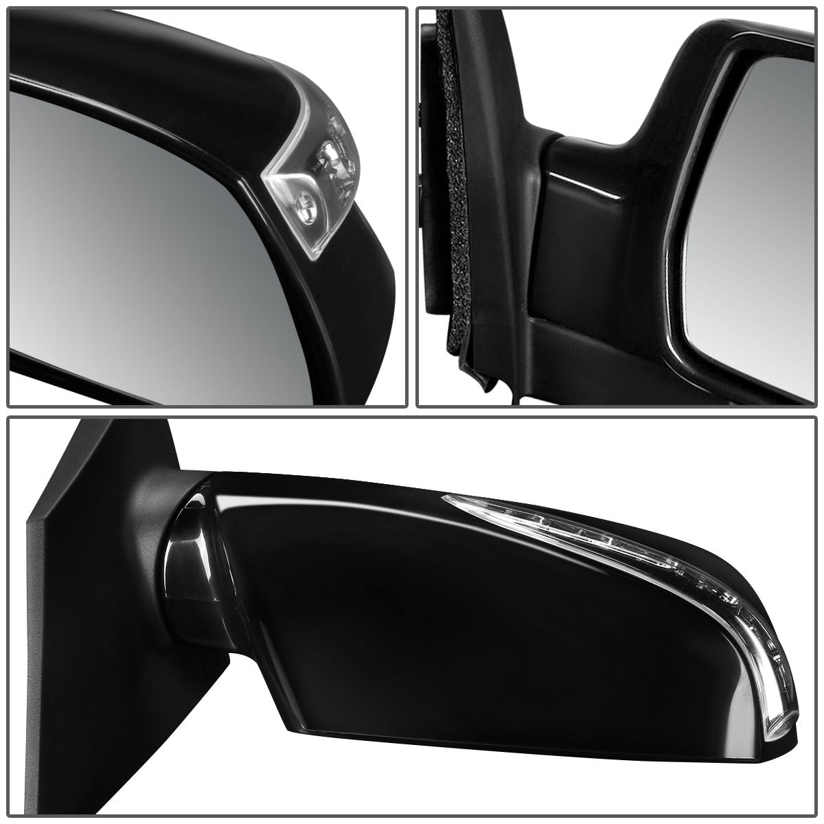 RETROVISOR MIRROR - OEM - 10-15 HYUNDAI TUCSON - POWERED - HEATED - TEXTURED - BLACK - RIGHT