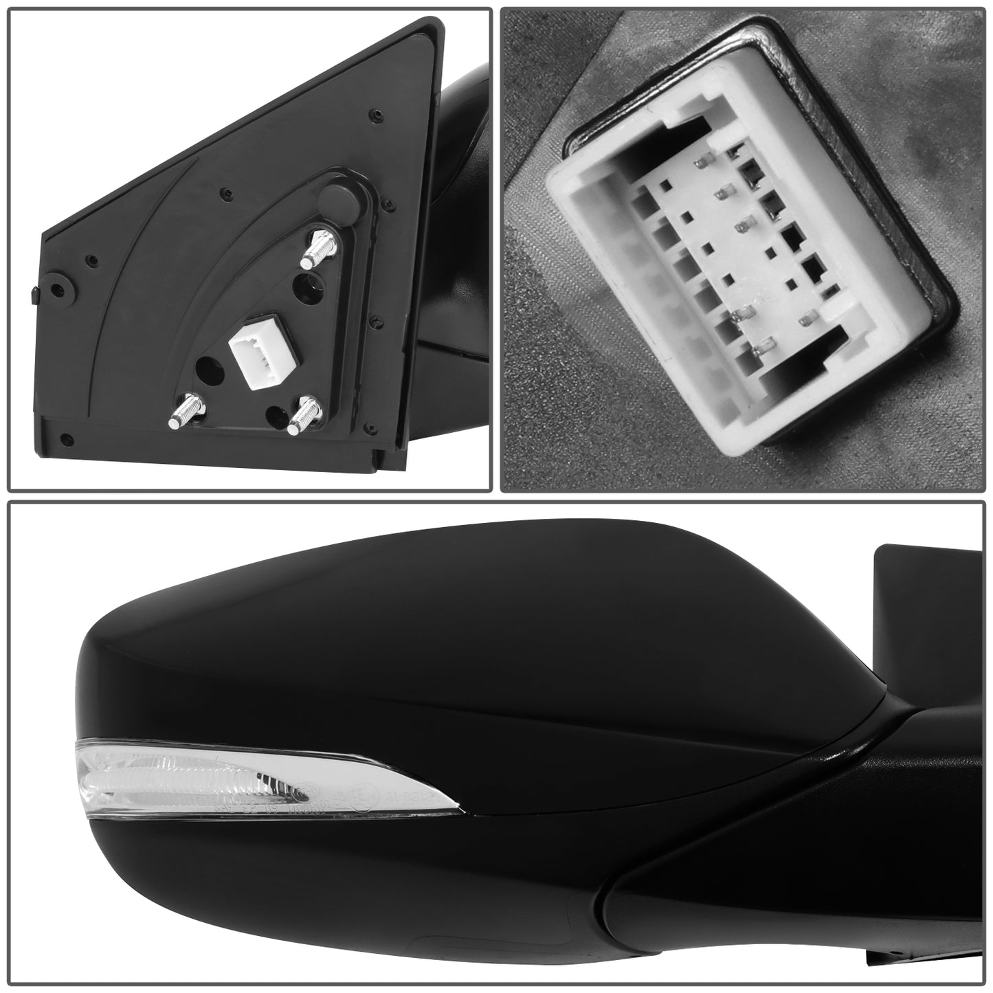 RETROVISOR MIRROR - OE STYLE - HYUNDAI ELANTRA 11-13 - WITH TRUN SIGNAL U.S BUILT - PASSENGER SIDE - PAINT TO MATCH - BLACK