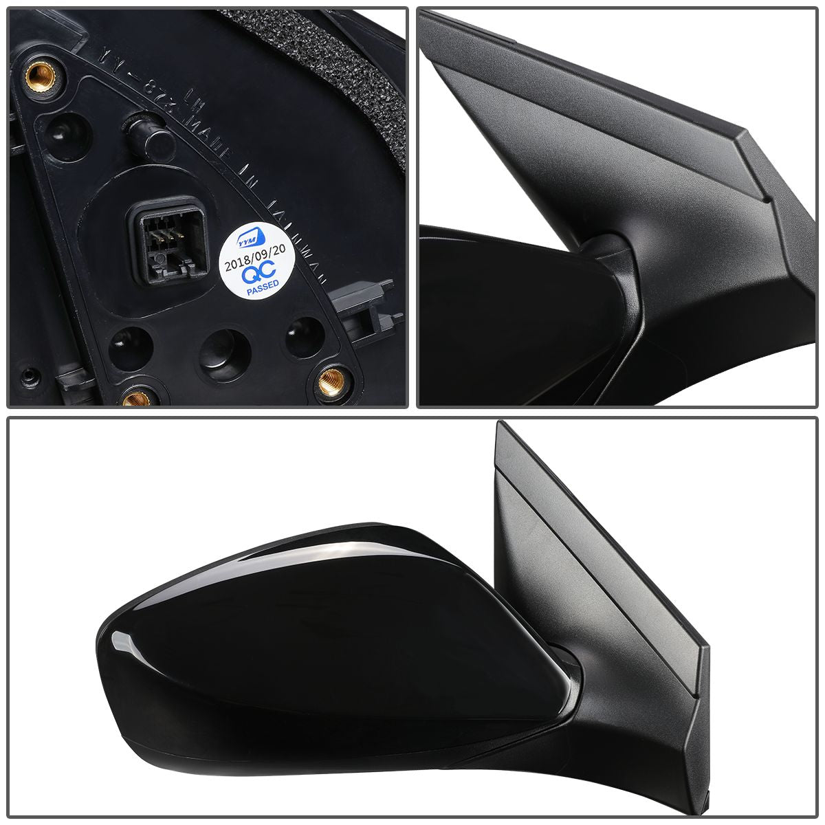 RETROVISOR MIRROR - OEM - 12-17 HYUNDAI ACCENT - POWERED - BLACK - RIGHT