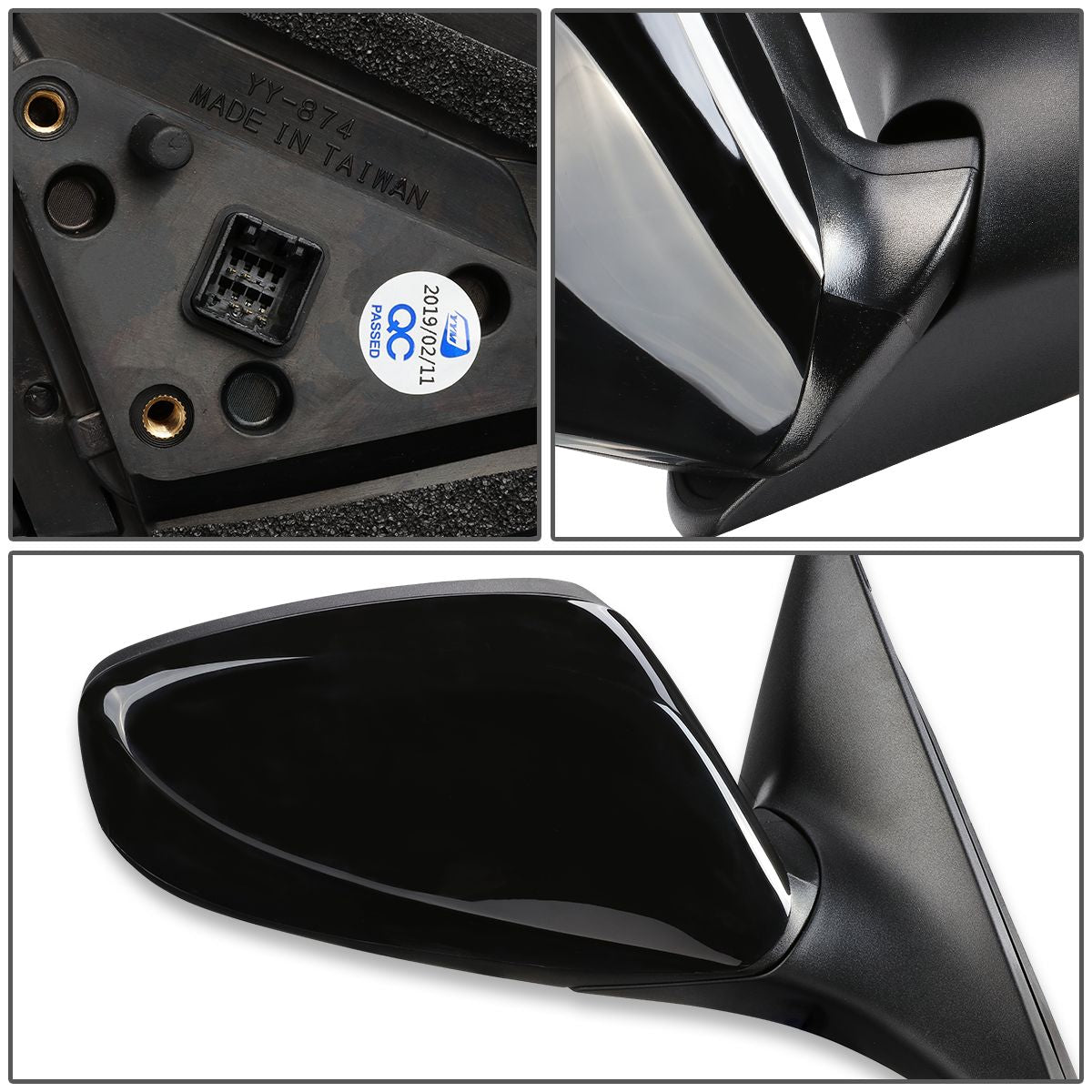 RETROVISOR MIRROR - OEM - 12-14 HYUNDAI VELOSTER - DOES NOT FIT PANORAMIC ROOF MODELS - POWERED - HEATED - PAINTABLE - BLACK - RIGHT