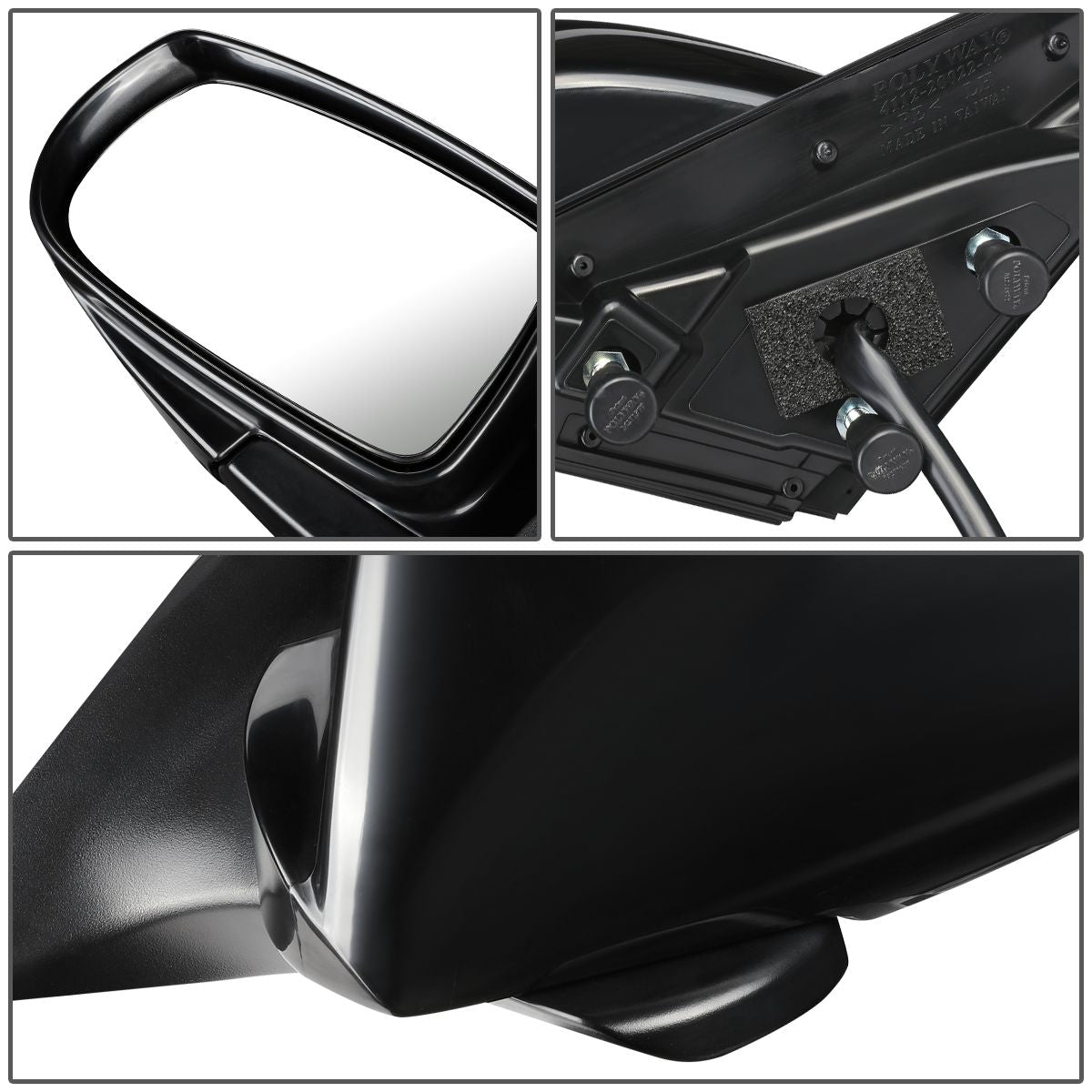 RETROVISOR MIRROR - OEM - 10-16 HYUNDAI GENESIS COUPE - POWERED - PAINTABLE - BLACK - RIGHT