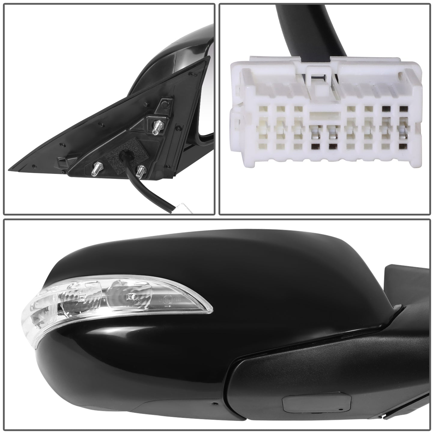 RETROVISOR MIRROR - OE STYLE - HYUNDAI GENESIS COUPE 2010-2016 - WITH POWER WITH TURN SIGNAL - PASSENGER RIGHT SIDE - BLACK