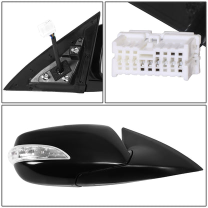 RETROVISOR MIRROR - OE STYLE - HYUNDAI GENESIS COUPE 10-16 - WITH POWER WITH HEATED GLASS WITH TURN SIGNAL - PASSENGER SIDE - PAINT TO MATCH - BLACK
