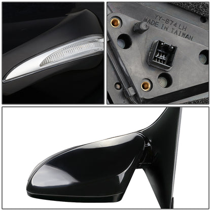 RETROVISOR MIRROR - OEM - 12-14 HYUNDAI VELOSTER - FITS MODELS WITH PANORAMIC SUNROOF - POWERED - HEATED - W/ SIGNAL LIGHT - FOLDING - BLACK - RIGHT