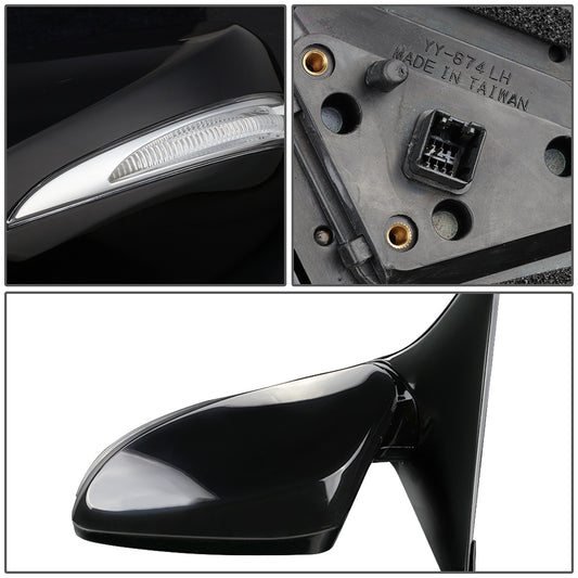 RETROVISOR MIRROR - OEM - 12-14 HYUNDAI VELOSTER - FITS MODELS WITH PANORAMIC SUNROOF - POWERED - HEATED - W/ SIGNAL LIGHT - FOLDING - BLACK - RIGHT