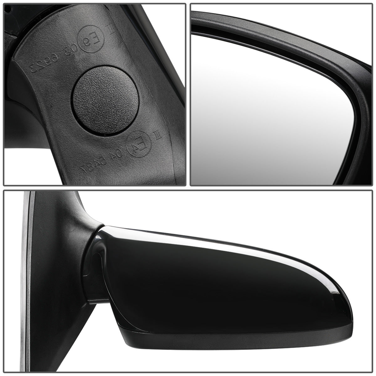 RETROVISOR MIRROR - OEM - 07-10 HYUNDAI ELANTRA - POWERED - HEATED - FOLDING - BLACK MATERIAL - RIGHT