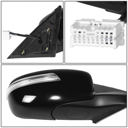 RETROVISOR MIRROR - OE STYLE - HYUNDAI GENESIS 2009-2014 - WITH POWER WITH HEATED GLASS WITH TURN SIGNAL - PASSENGER RIGHT SIDE - BLACK