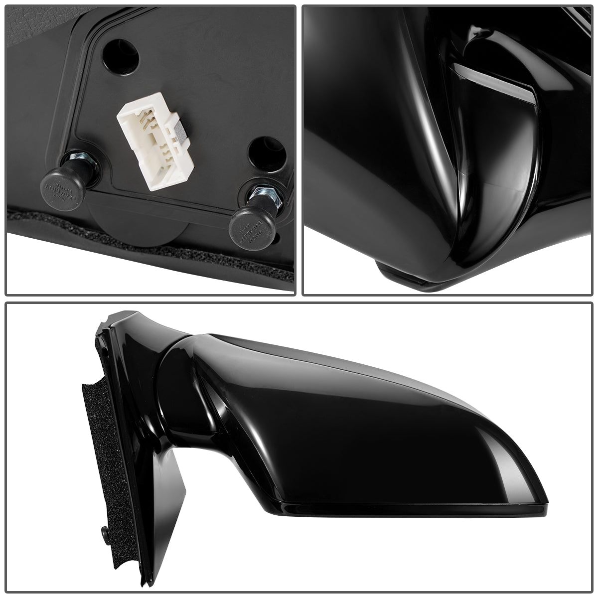 RETROVISOR MIRROR - OEM - 13-16 HYUNDAI SANTA FE - POWERED - FOLDING - BLACK MATERIAL - RIGHT