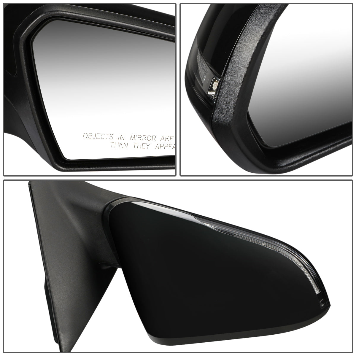 RETROVISOR MIRROR - OEM - 15-17 HYUNDAI SONATA - POWERED - HEATED - W/ SIGNAL LIGHT - FOLDING - BLACK MATERIAL - RIGHT
