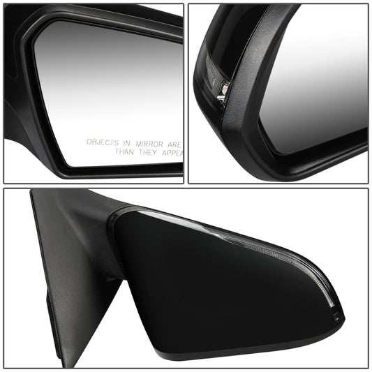 RETROVISOR MIRROR - OEM - 15-17 HYUNDAI SONATA - POWERED - HEATED - W/ SIGNAL LIGHT - FOLDING - BLACK MATERIAL - RIGHT