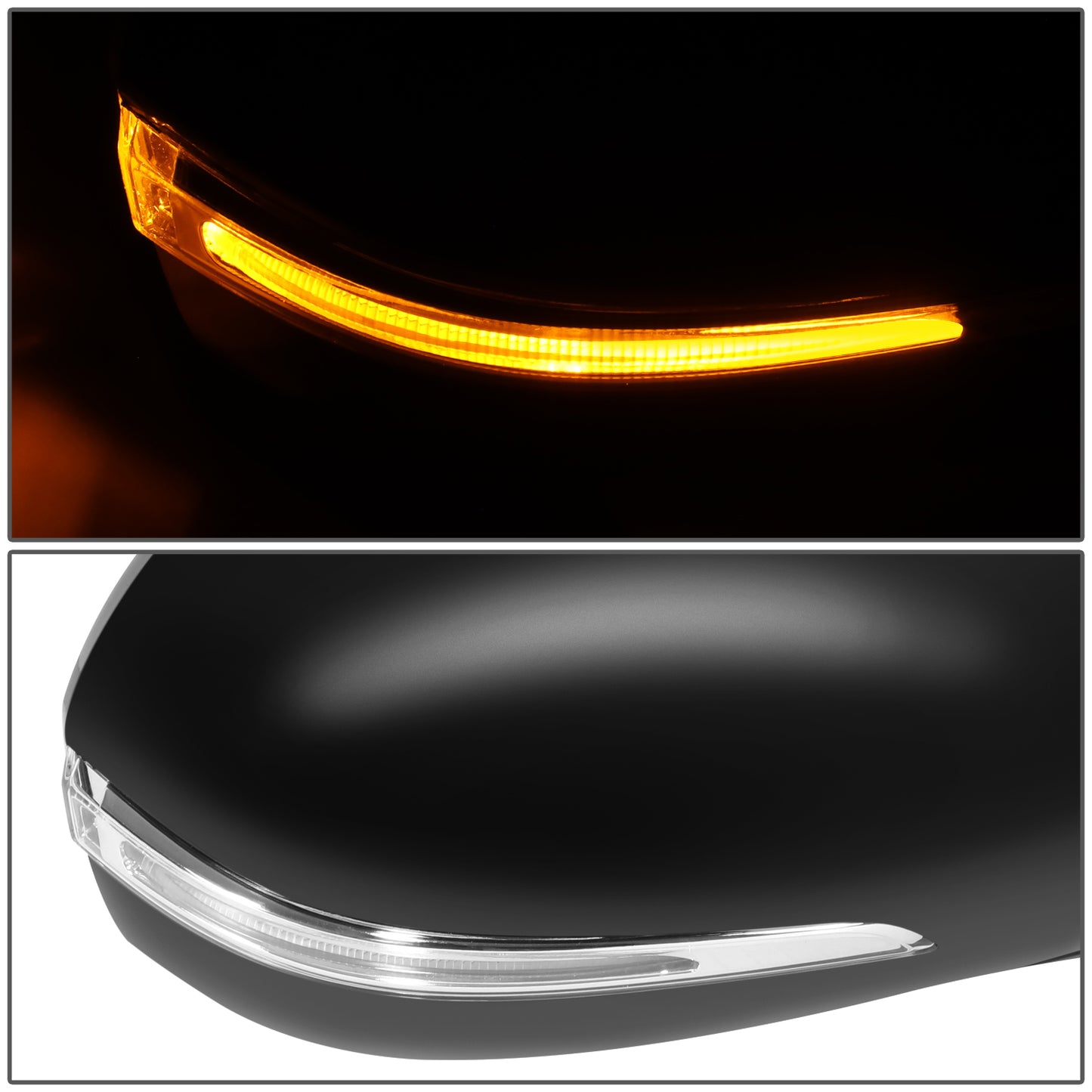 RETROVISOR MIRROR - OE STYLE - HYUNDAI SANTA FE 2013-2016 - WITH POWER WITH HEATED GLASS WITH TURN SIGNAL - PASSENGER RIGHT SIDE - BLACK