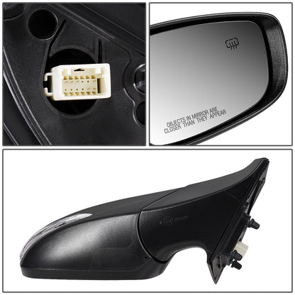 RETROVISOR MIRROR - OEM - 11-13 HYUNDAI ELANTRA - POWERED - HEATED - W/ SIGNAL LIGHT - FOLDING - BLACK MATERIAL - RIGHT