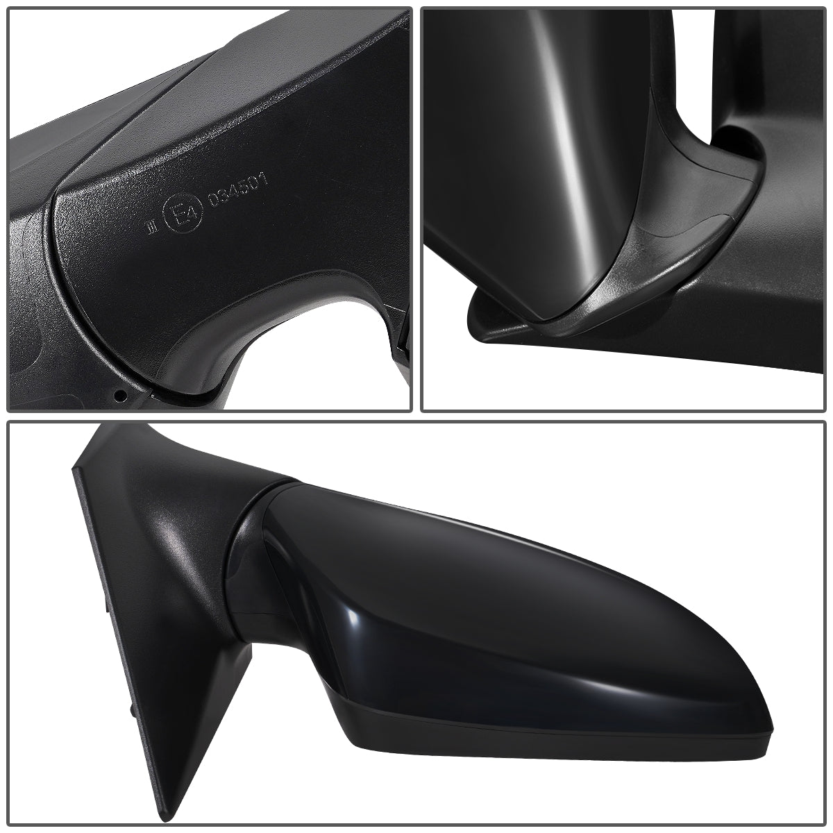 RETROVISOR MIRROR - OEM - 11-13 HYUNDAI ELANTRA - POWERED - HEATED - W/ SIGNAL LIGHT - FOLDING - BLACK MATERIAL - RIGHT