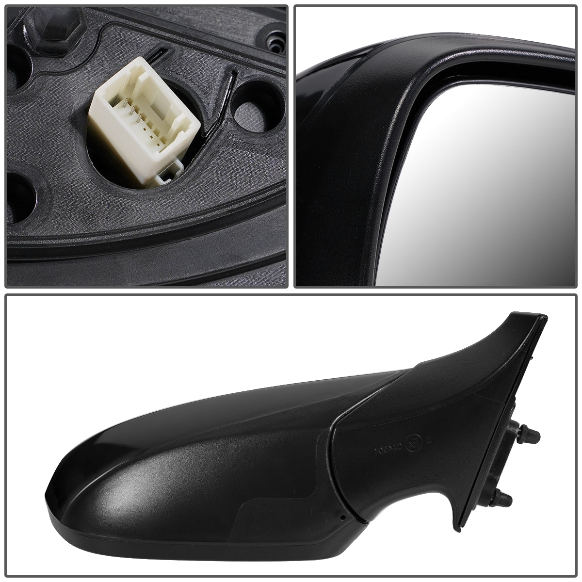 RETROVISOR MIRROR - OEM - 11-13 HYUNDAI ELANTRA - POWERED - FOLDING - BLACK MATERIAL - RIGHT