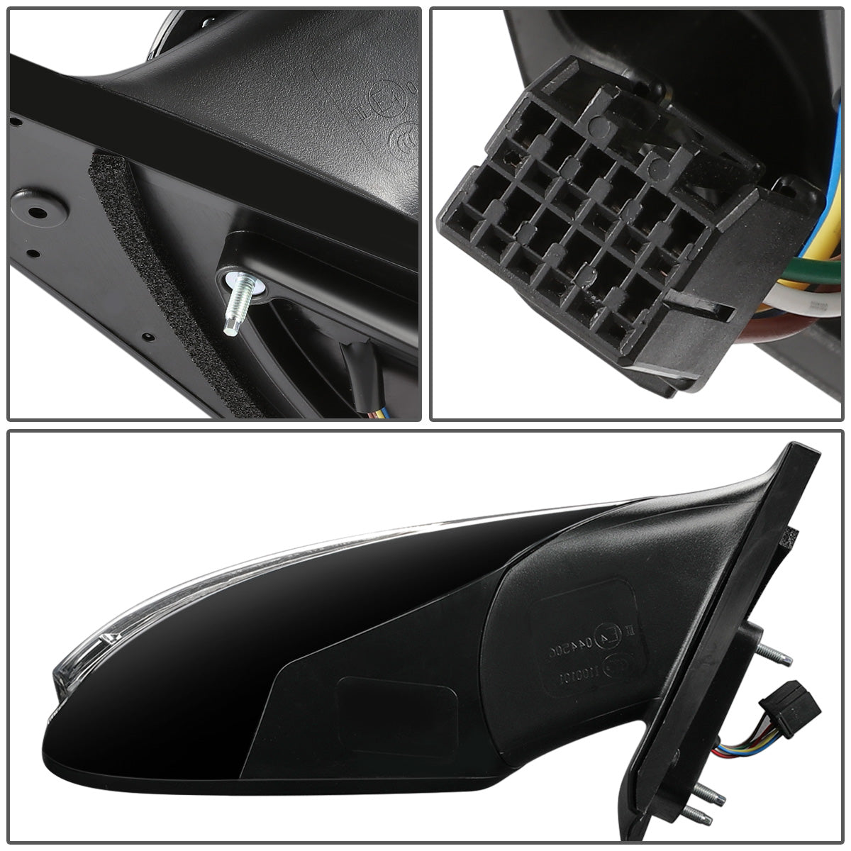 RETROVISOR MIRROR - OEM - 11-14 HYUNDAI SONATA - POWERED - HEATED - W/ SIGNAL LIGHT - FOLDING - BLACK MATERIAL - RIGHT