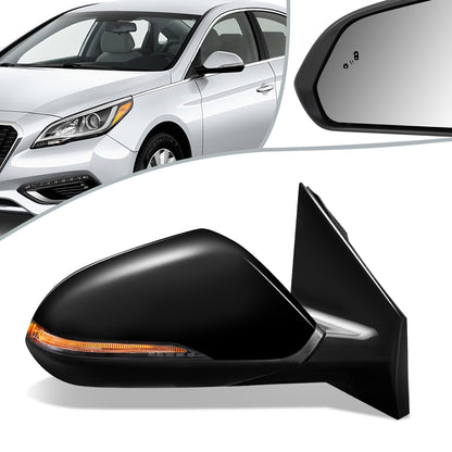 RETROVISOR MIRROR - OEM - 15-17 HYUNDAI SONATA - POWERED - HEATED - W/ SIGNAL LIGHT - W/ MEMORY - W/ BSD - FOLDING - BLACK MATERIAL - RIGHT
