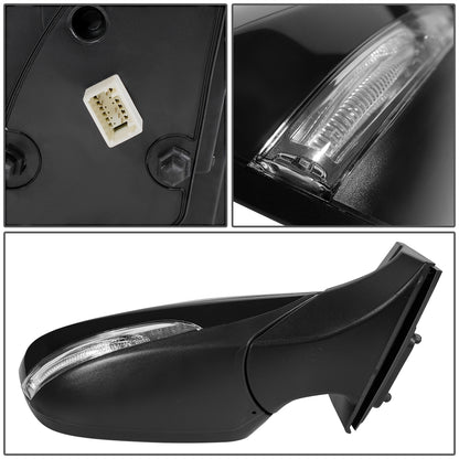 RETROVISOR MIRROR - OEM - 11-13 HYUNDAI ELANTRA - POWERED - HEATED - W/ SIGNAL LIGHT - FOLDING - BLACK MATERIAL - RIGHT