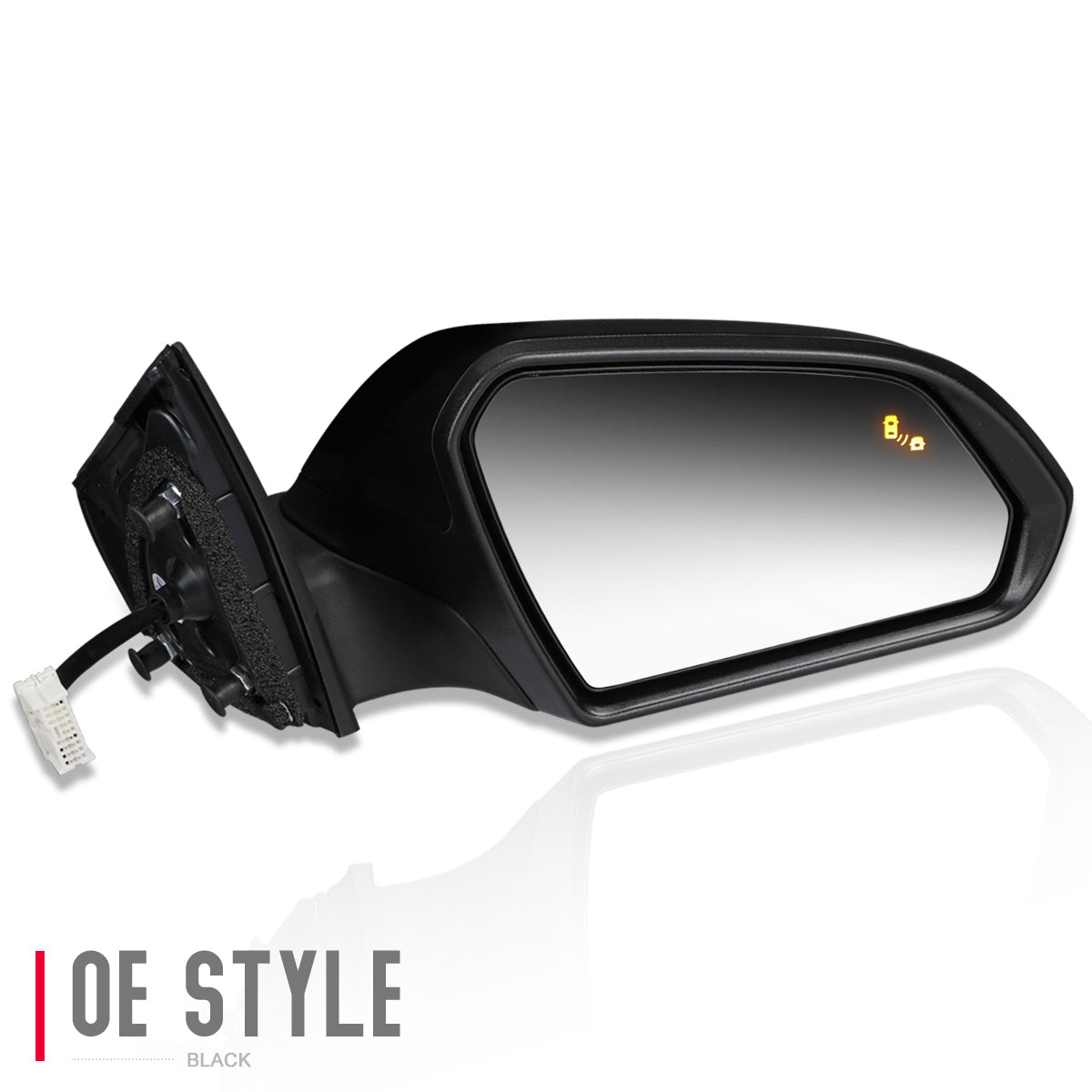 RETROVISOR MIRROR - OEM - 15-17 HYUNDAI SONATA - POWERED - W/ BSD - FOLDING - TEXTURED - BLACK MATERIAL - RIGHT