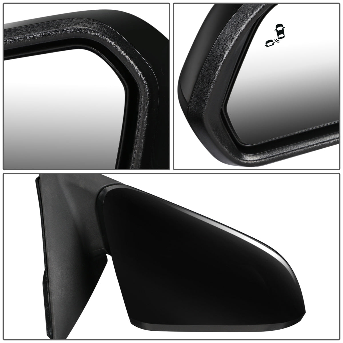 RETROVISOR MIRROR - OEM - 15-17 HYUNDAI SONATA - POWERED - W/ BSD - FOLDING - TEXTURED - BLACK MATERIAL - RIGHT