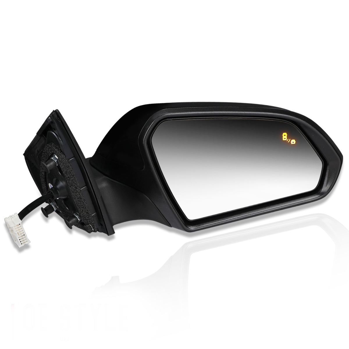 RETROVISOR MIRROR - OEM - 15-17 HYUNDAI SONATA - POWERED - W/ BSD - FOLDING - TEXTURED - BLACK MATERIAL - RIGHT