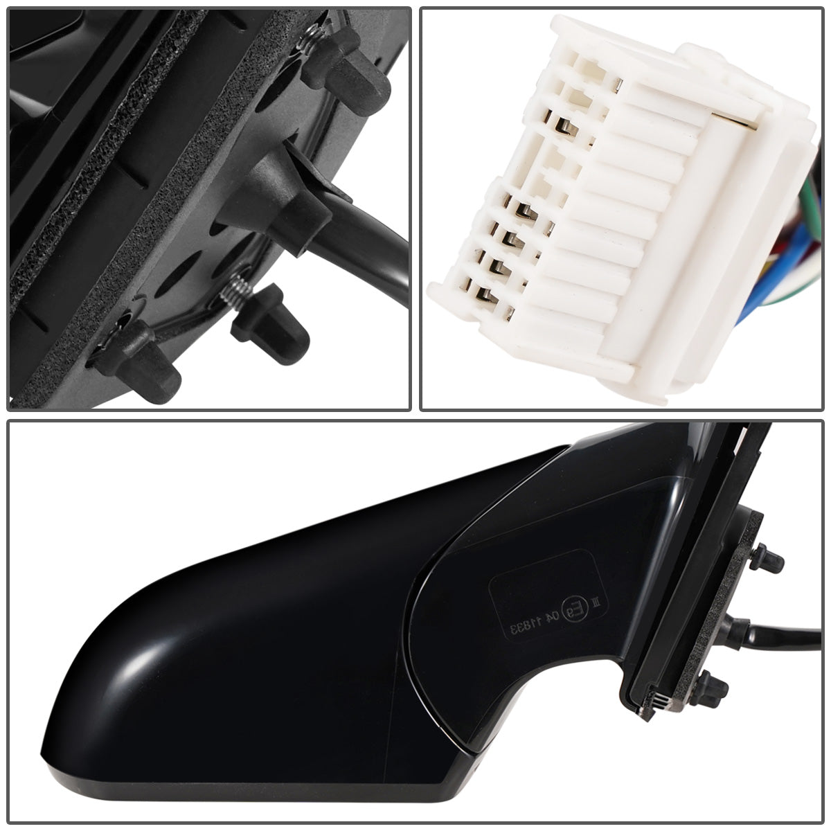 RETROVISOR MIRROR - OEM - 15-17 HYUNDAI ELANTRA - POWERED - HEATED - W/ SIGNAL LIGHT - W/ BSD - FOLDING - BLACK MATERIAL - RIGHT