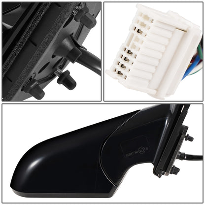 RETROVISOR MIRROR - OEM - 15-17 HYUNDAI ELANTRA - POWERED - HEATED - W/ SIGNAL LIGHT - W/ BSD - FOLDING - BLACK MATERIAL - RIGHT