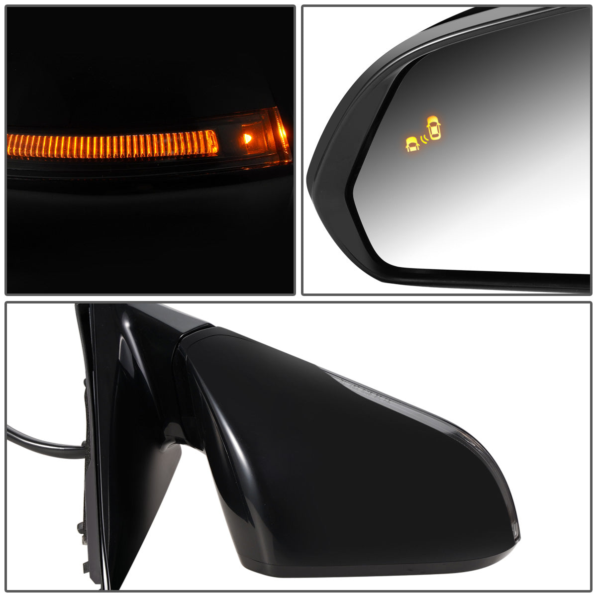 RETROVISOR MIRROR - OEM - 15-17 HYUNDAI ELANTRA - POWERED - HEATED - W/ SIGNAL LIGHT - W/ BSD - FOLDING - BLACK MATERIAL - RIGHT