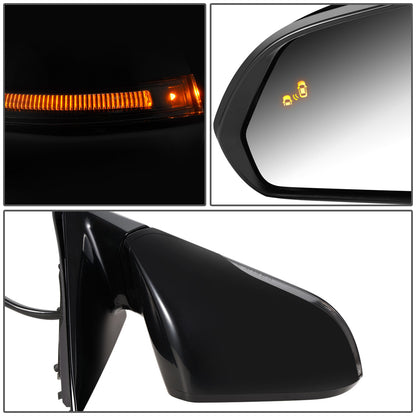 RETROVISOR MIRROR - OEM - 15-17 HYUNDAI ELANTRA - POWERED - HEATED - W/ SIGNAL LIGHT - W/ BSD - FOLDING - BLACK MATERIAL - RIGHT