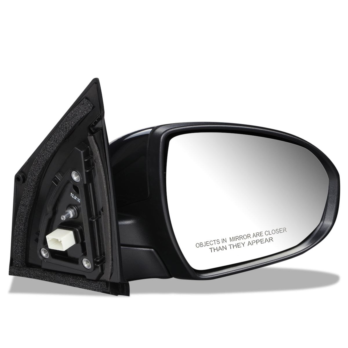 RETROVISOR MIRROR - OEM - 16-18 HYUNDAI TUCSON - POWERED - HEATED - FOLDING - BLACK MATERIAL - RIGHT