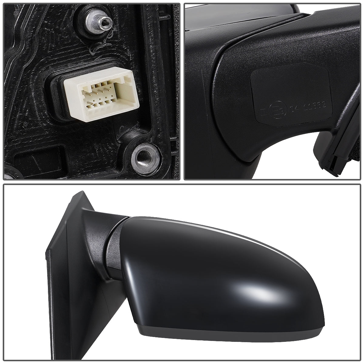 RETROVISOR MIRROR - OEM - 16-18 HYUNDAI TUCSON - POWERED - HEATED - W/ SIGNAL LIGHT - FOLDING - BLACK MATERIAL - RIGHT