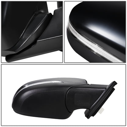 RETROVISOR MIRROR - OEM - 16-18 HYUNDAI TUCSON - POWERED - HEATED - W/ SIGNAL LIGHT - FOLDING - BLACK MATERIAL - RIGHT