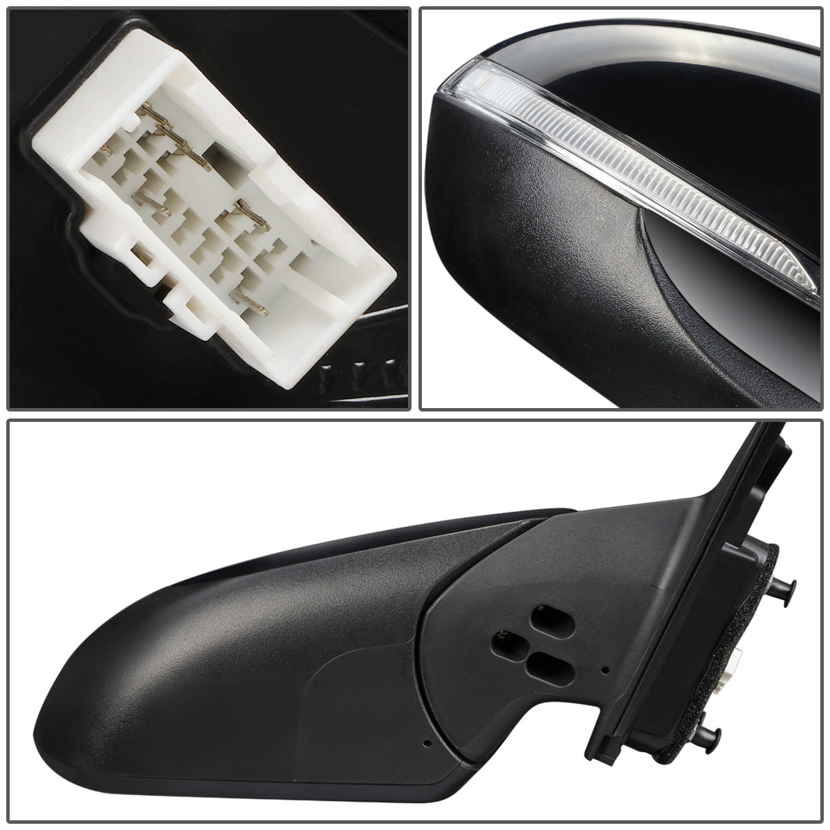 RETROVISOR MIRROR - OEM - 17-18 HYUNDAI ELANTRA - POWERED - HEATED - W/ SIGNAL LIGHT - W/ BSD - FOLDING - BLACK MATERIAL - RIGHT