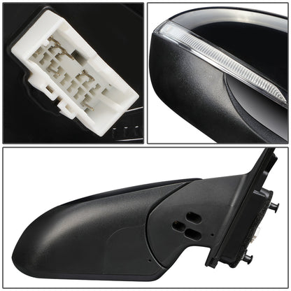 RETROVISOR MIRROR - OEM - 17-18 HYUNDAI ELANTRA - POWERED - HEATED - W/ SIGNAL LIGHT - W/ BSD - FOLDING - BLACK MATERIAL - RIGHT