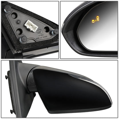 RETROVISOR MIRROR - OEM - 17-18 HYUNDAI ELANTRA - POWERED - HEATED - W/ SIGNAL LIGHT - W/ BSD - FOLDING - BLACK MATERIAL - RIGHT