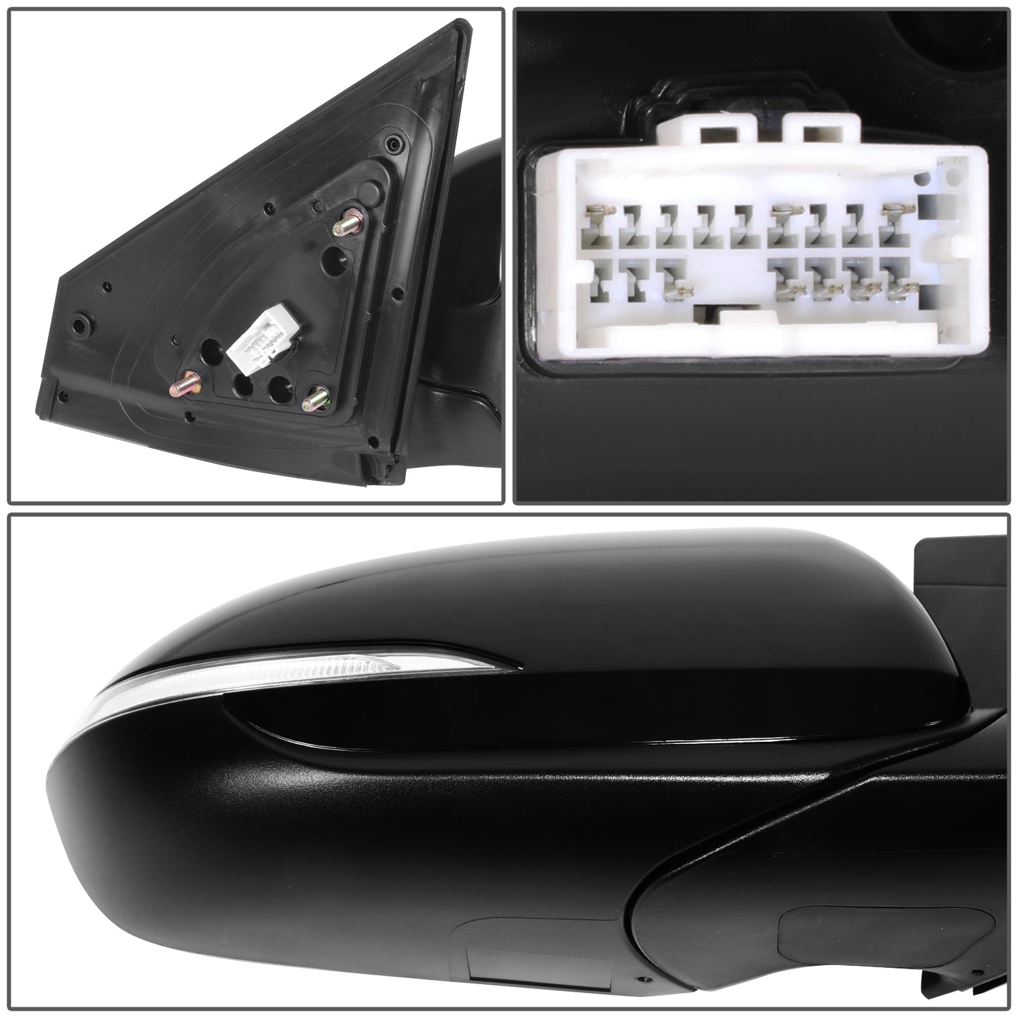 RETROVISOR MIRROR - OE STYLE - HYUNDAI ELANTRA 2017-2018 - WITH POWER WITH HEATED GLASS WITH TURN SIGNAL WITH BLIND SPOT KOREA BUILT - PASSENGER RIGHT SIDE - BLACK