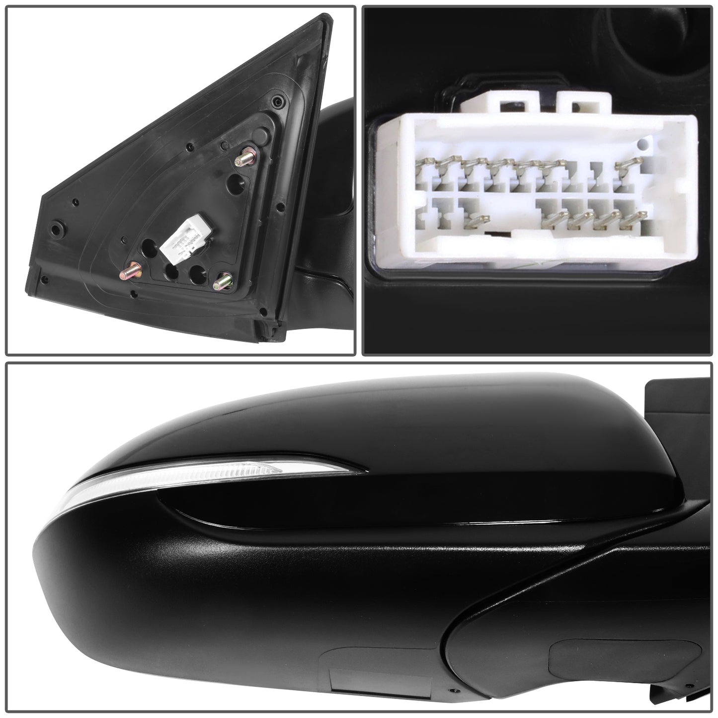 RETROVISOR MIRROR - OE STYLE - HYUNDAI ELANTRA 2017-2018 - WITH MEMORY WITH HEATED GLASS WITH TURN SIGNAL WITH BLIND SPOT KOREA BUILT - PASSENGER RIGHT SIDE - BLACK