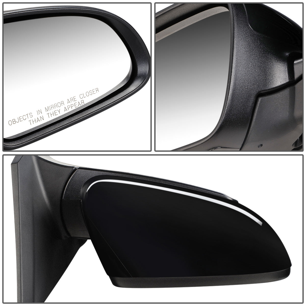 RETROVISOR MIRROR - OEM - 18-20 HYUNDAI KONA - POWERED - FOLDING - BLACK MATERIAL - RIGHT