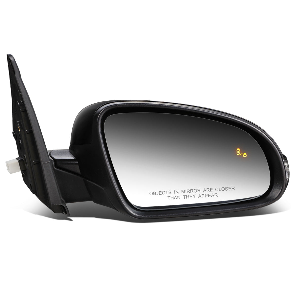 RETROVISOR MIRROR - OEM - 18-20 HYUNDAI KONA - POWERED - HEATED - W/ SIGNAL LIGHT - W/ BSD - FOLDING - BLACK MATERIAL - RIGHT