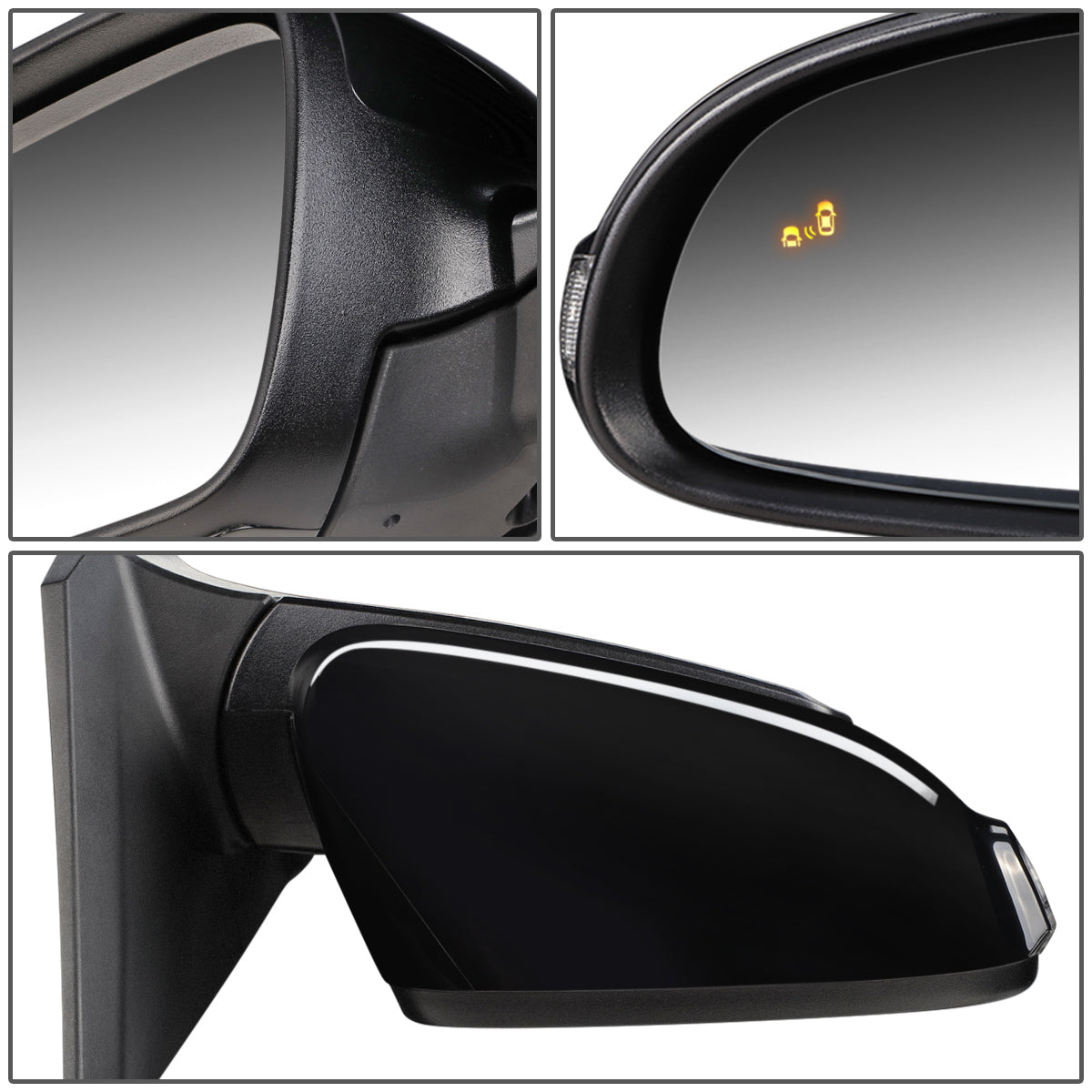 RETROVISOR MIRROR - OEM - 18-20 HYUNDAI KONA - POWERED - HEATED - W/ SIGNAL LIGHT - W/ BSD - FOLDING - BLACK MATERIAL - RIGHT