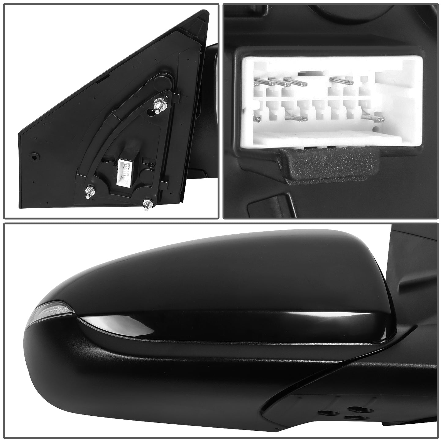 RETROVISOR MIRROR - OE STYLE - HYUNDAI IONIQ 17-22 - WITH POWER WITH HEATED GLASS WITH TURN SIGNAL - PASSENGER SIDE - PAINT TO MATCH - BLACK