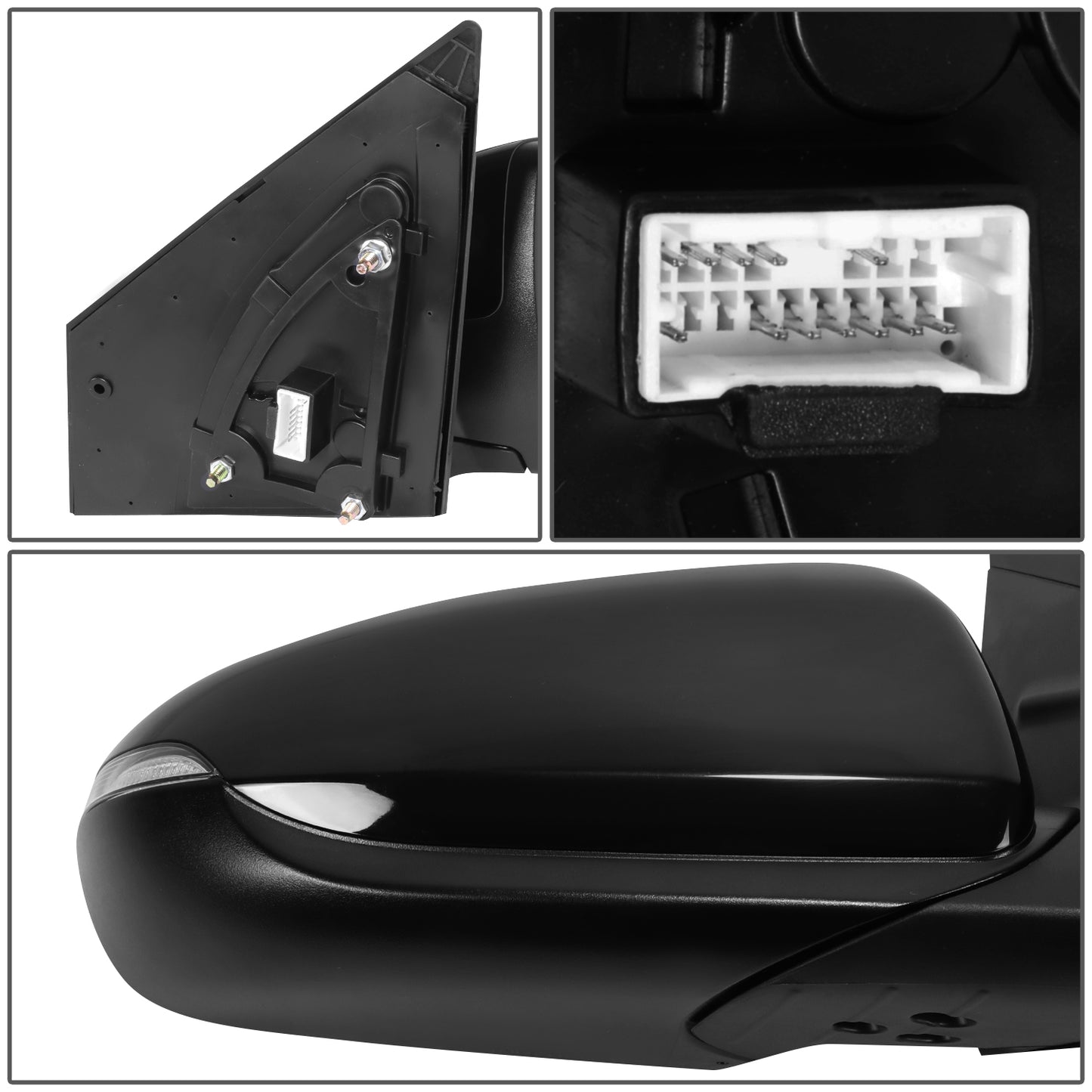 RETROVISOR MIRROR - OE STYLE - HYUNDAI IONIQ 18-21 - WITH POWER WITH TURN SIGNAL WITH BLIND SPOT - PLUG-IN WITH ULTIMATE PACKAGE ONLY - PASSENGER SIDE - PAINT TO MATCH - BLACK