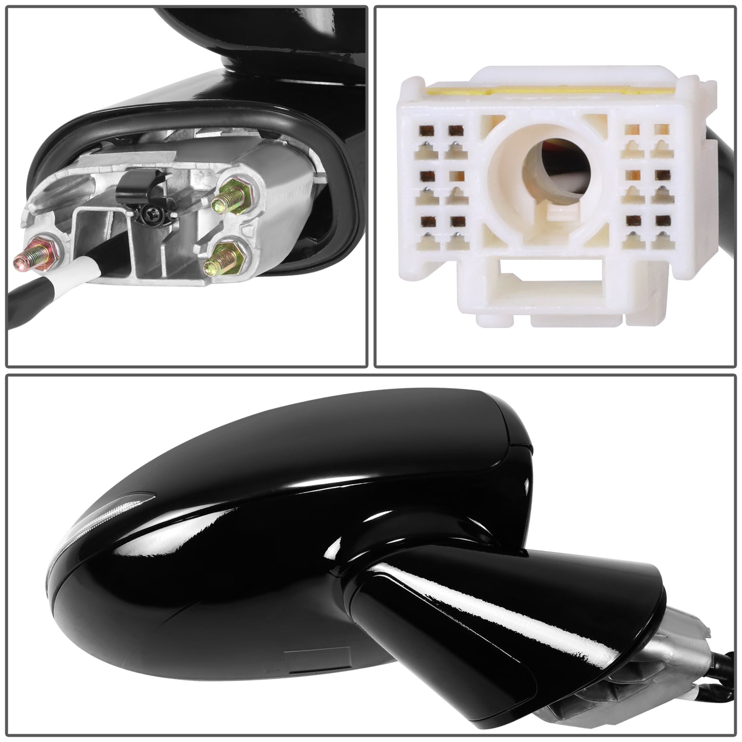 RETROVISOR MIRROR - OE STYLE - HYUNDAI SONATA 20-23 - WITH POWER WITH HEATED GLASS WITH BLIND SPOT - N LINE/SEL PLUS/SPORT MODELS - PASSENGER SIDE - PAINT TO MATCH - BLACK