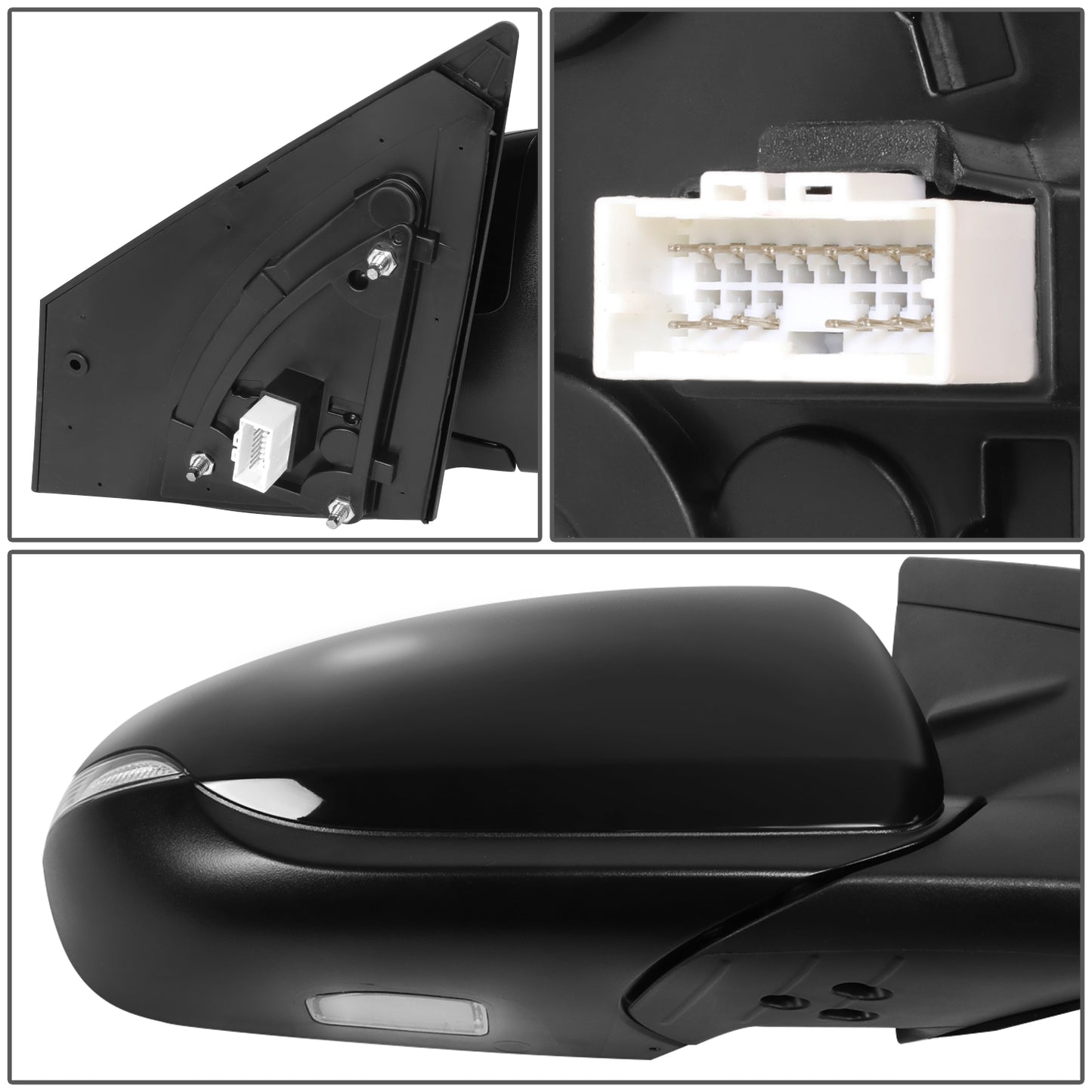 RETROVISOR MIRROR - OE STYLE - HYUNDAI IONIQ 17-22 - WITH POWER WITH HEATED GLASS WITH PUDDLE WITH TURN SIGNAL WITH MEMORY - PASSENGER SIDE - PAINT TO MATCH - BLACK