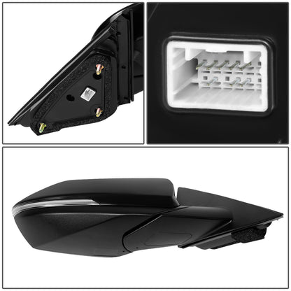 RETROVISOR MIRROR - OE STYLE - HYUNDAI ELANTRA 2021-2023 - WITH POWER WITH HEATED GLASS WITH TURN SIGNAL U.S BUILT - PASSENGER RIGHT SIDE - BLACK