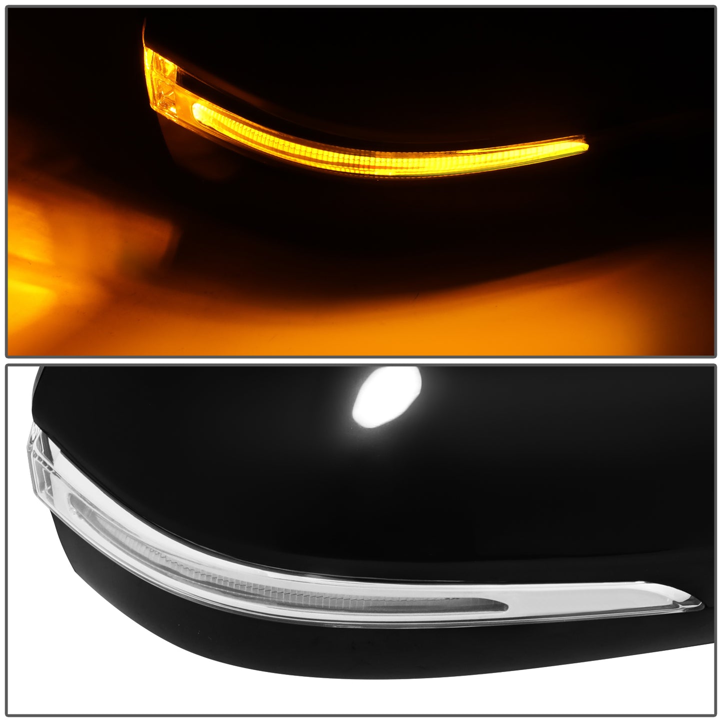 RETROVISOR MIRROR - OE STYLE - HYUNDAI SANTA FE 13-16 - WITH POWER WITH HEATED GLASS WITH TURN SIGNAL WITH BLIND SPOT - PASSENGER SIDE - PAINT TO MATCH - BLACK