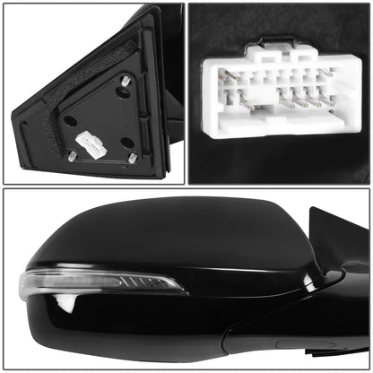 RETROVISOR MIRROR - OE STYLE - HYUNDAI SANTA FE 13-16 - WITH POWER WITH HEATED GLASS WITH TURN SIGNAL WITH BLIND SPOT - PASSENGER SIDE - PAINT TO MATCH - BLACK