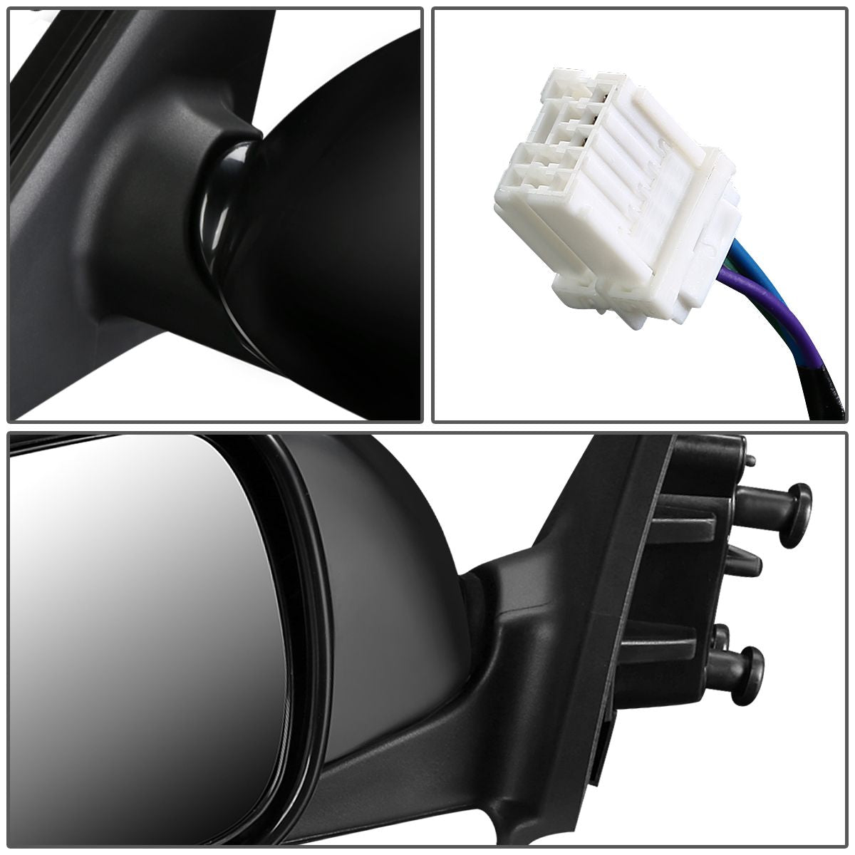 RETROVISOR MIRROR - OEM - 03-06 INFINITI G 35 SEDAN - POWERED - TEXTURED - BLACK - LEFT