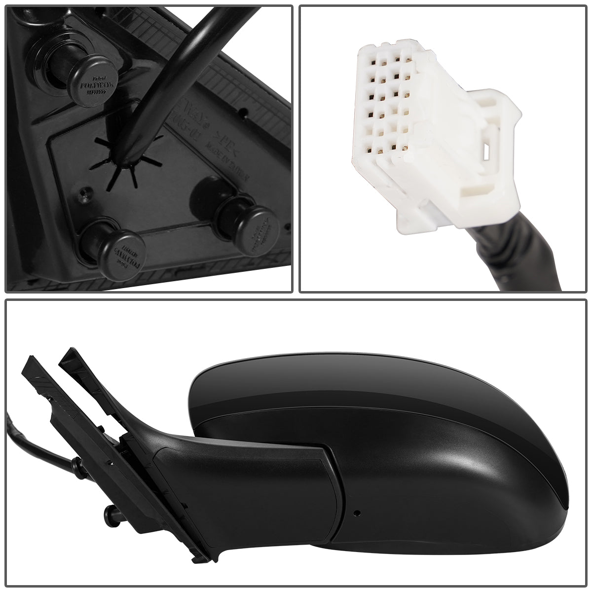 RETROVISOR MIRROR - OEM - 09-13 INFINITI G37 2/4-DR - POWERED - HEATED - W/ MEMORY - FOLDING - BLACK - LEFT