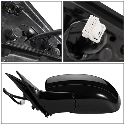 RETROVISOR MIRROR - OEM - 09-13 INFINITI G37 2/4-DR - POWERED - HEATED - FOLDING - BLACK MATERIAL - LEFT